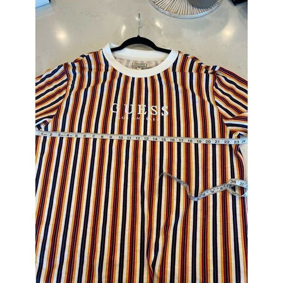NWT men’s vintage 90’s Guess Los Angeles vertical striped tee large embroidered - Picture 6 of 6